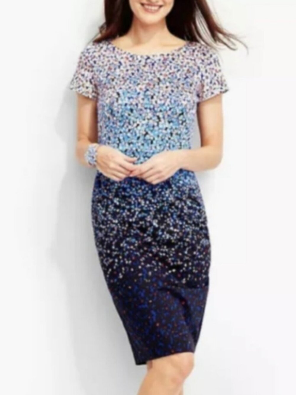 Talbots Ombre Floral Sheath Dress Size 16P